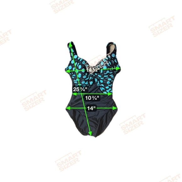 Miraclesuit Black and Teal Swimsuit Size 12 - Picture 3 of 6